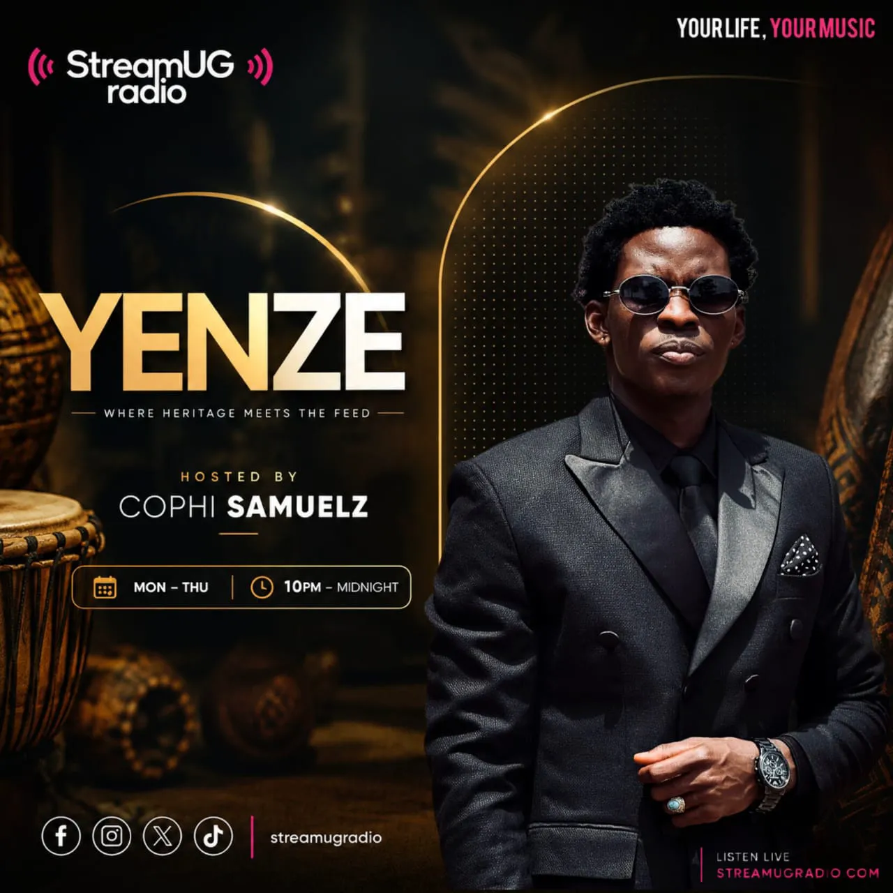 Yenze — 10:00 PM – 12:00 AM EAT, with Cophi Samuelz